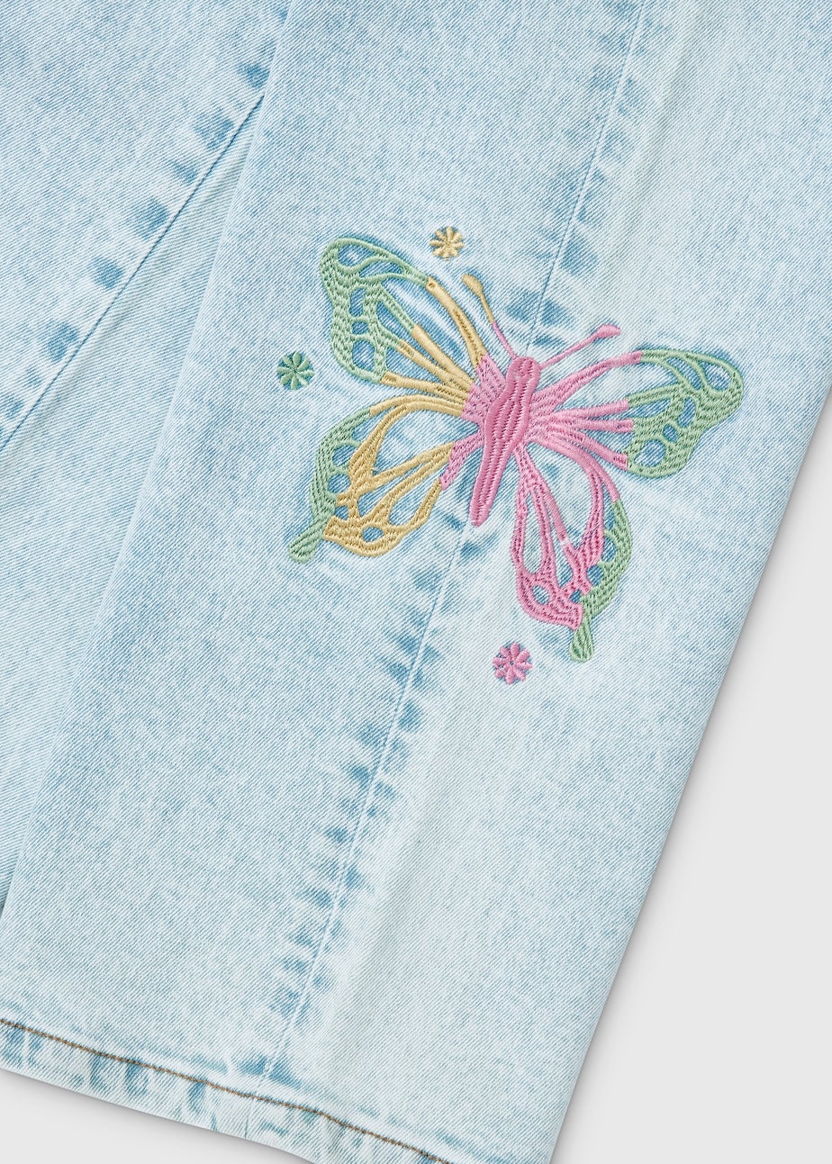 Girls Light Wash Butterfly Design Jeans (7-13yrs)