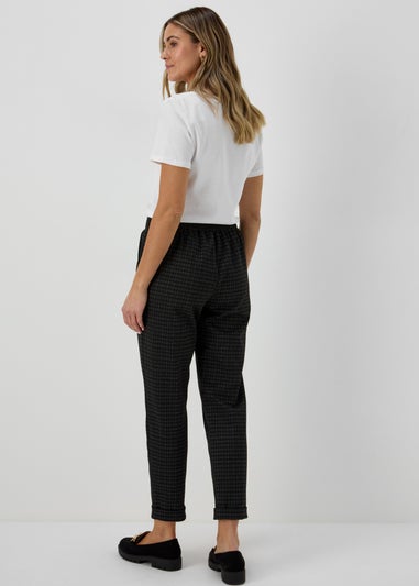 Grey Zig Zag Pull On Trousers
