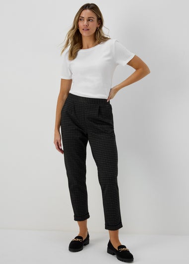 Grey Zig Zag Pull On Trousers
