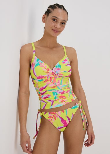 Multicolour Leaf Print Shapewear Tankini