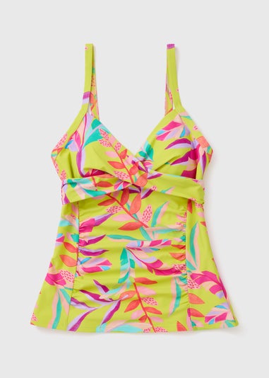 Multicolour Leaf Print Shapewear Tankini