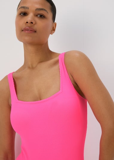 Pink Textured Swimsuit