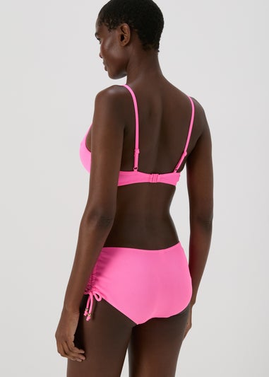 Pink Textured Ribbed Mould Bra