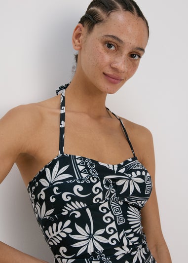 Black & Cream Tile Tankini