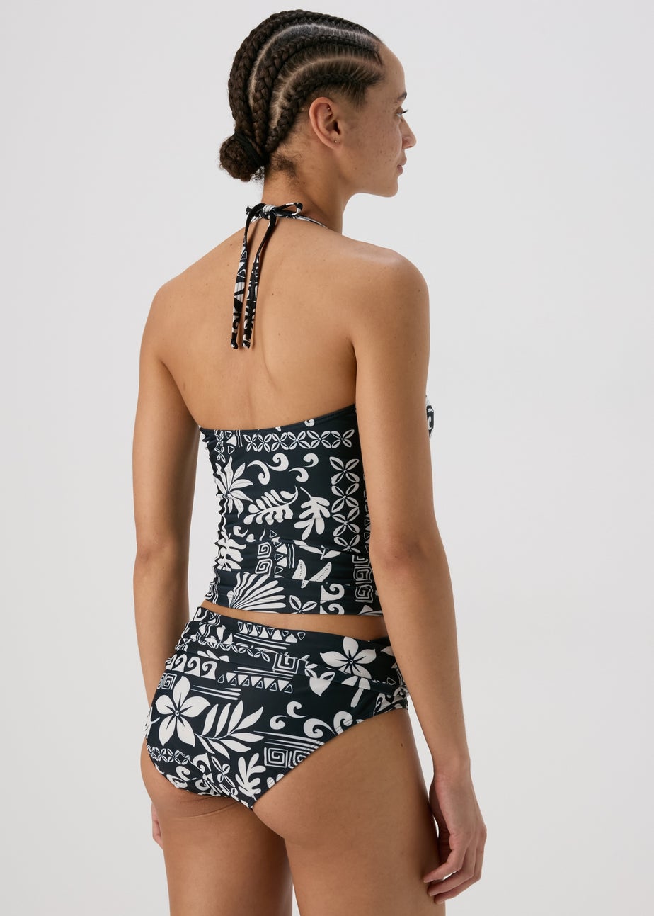 Black & Cream Tile Print Bikini Briefs