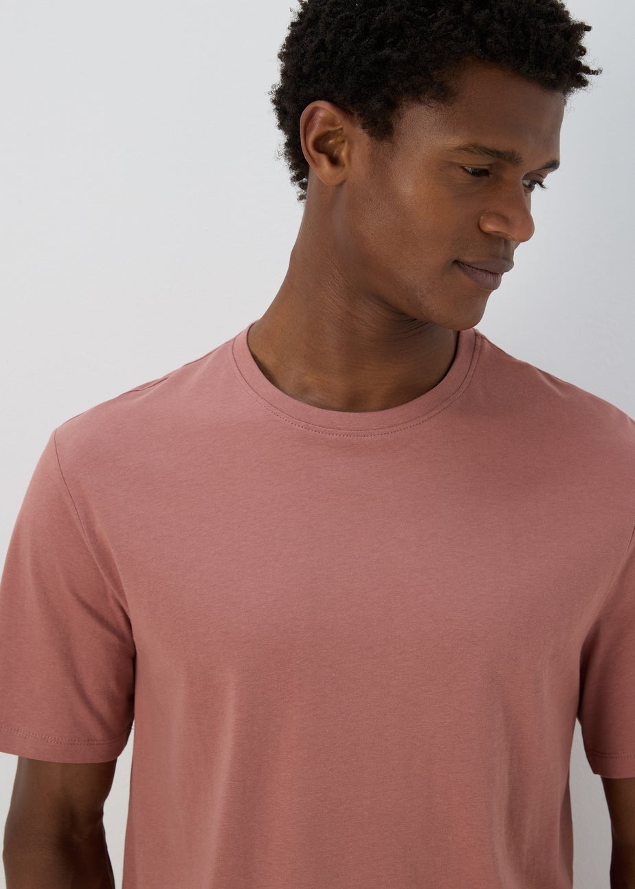 3 Pack Khaki Stone & Pink Plain T-Shirt