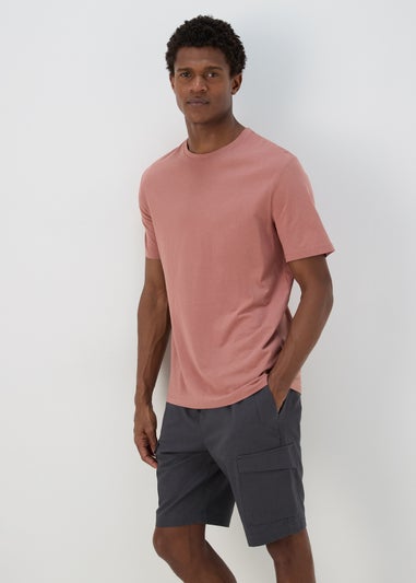 3 Pack Khaki Stone & Pink Plain T-Shirt