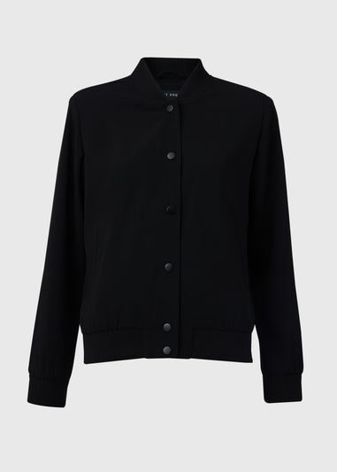 Et Vous Black Crepe Bomber Jacket