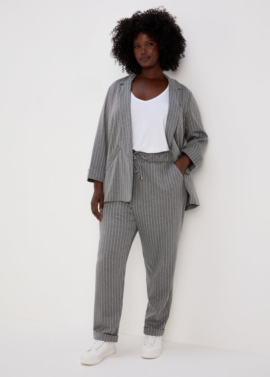 Et Vous Grey Pinstripe Ponte Joggers