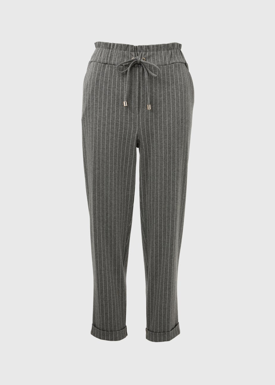 Et Vous Grey Pinstripe Ponte Joggers