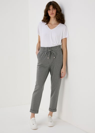 Et Vous Grey Pinstripe Ponte Joggers