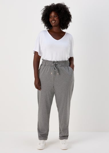 Et Vous Grey Pinstripe Ponte Joggers