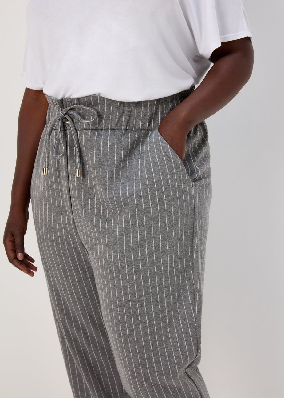 Et Vous Grey Pinstripe Ponte Joggers