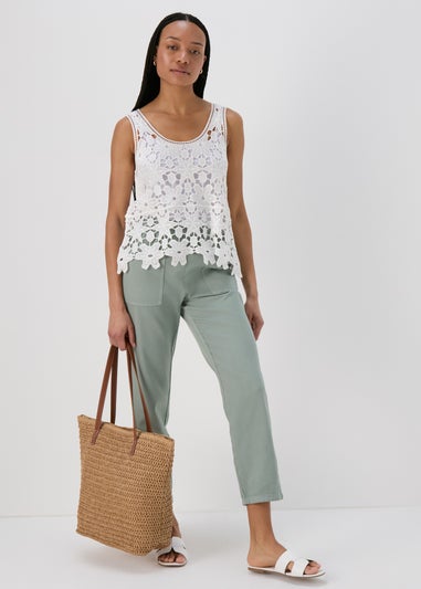 White Unlined Lace Vest