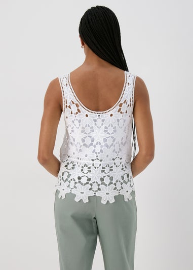 White Unlined Lace Vest