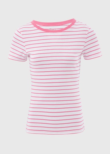 White & Pink Stripe T-Shirt
