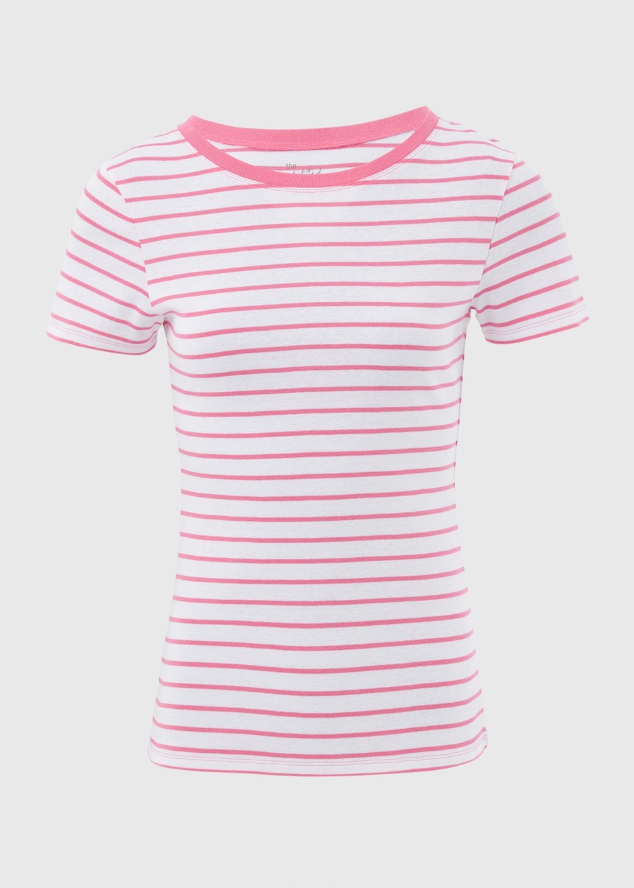 White & Pink Stripe T-Shirt