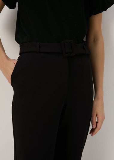Et Vous Black Belted Ponte Tapered Trousers