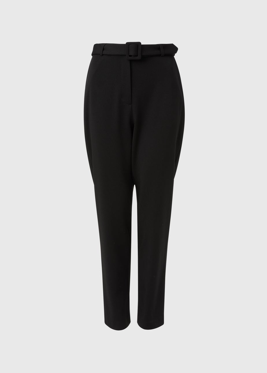 Et Vous Black Belted Ponte Tapered Trousers