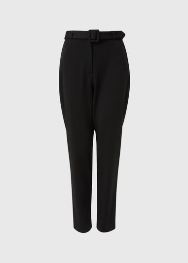 Et Vous Black Belted Ponte Tapered Trousers