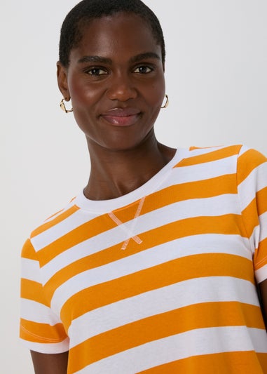 Orange Stripe T Shirt Dress