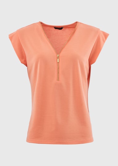 Et Vous Pink Zip Front T-Shirt
