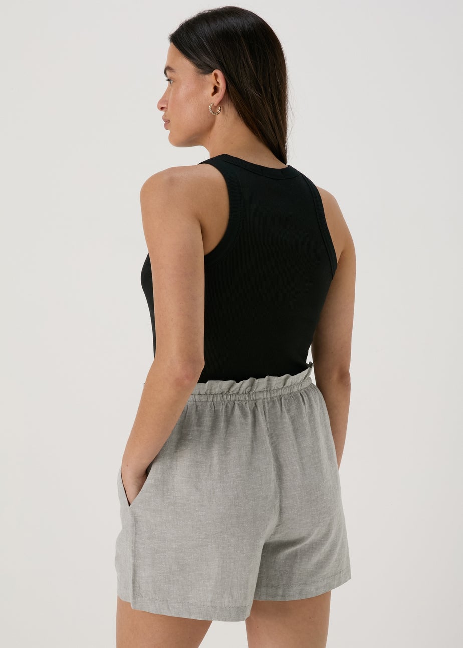 Sage Solid Pull On Linen Shorts