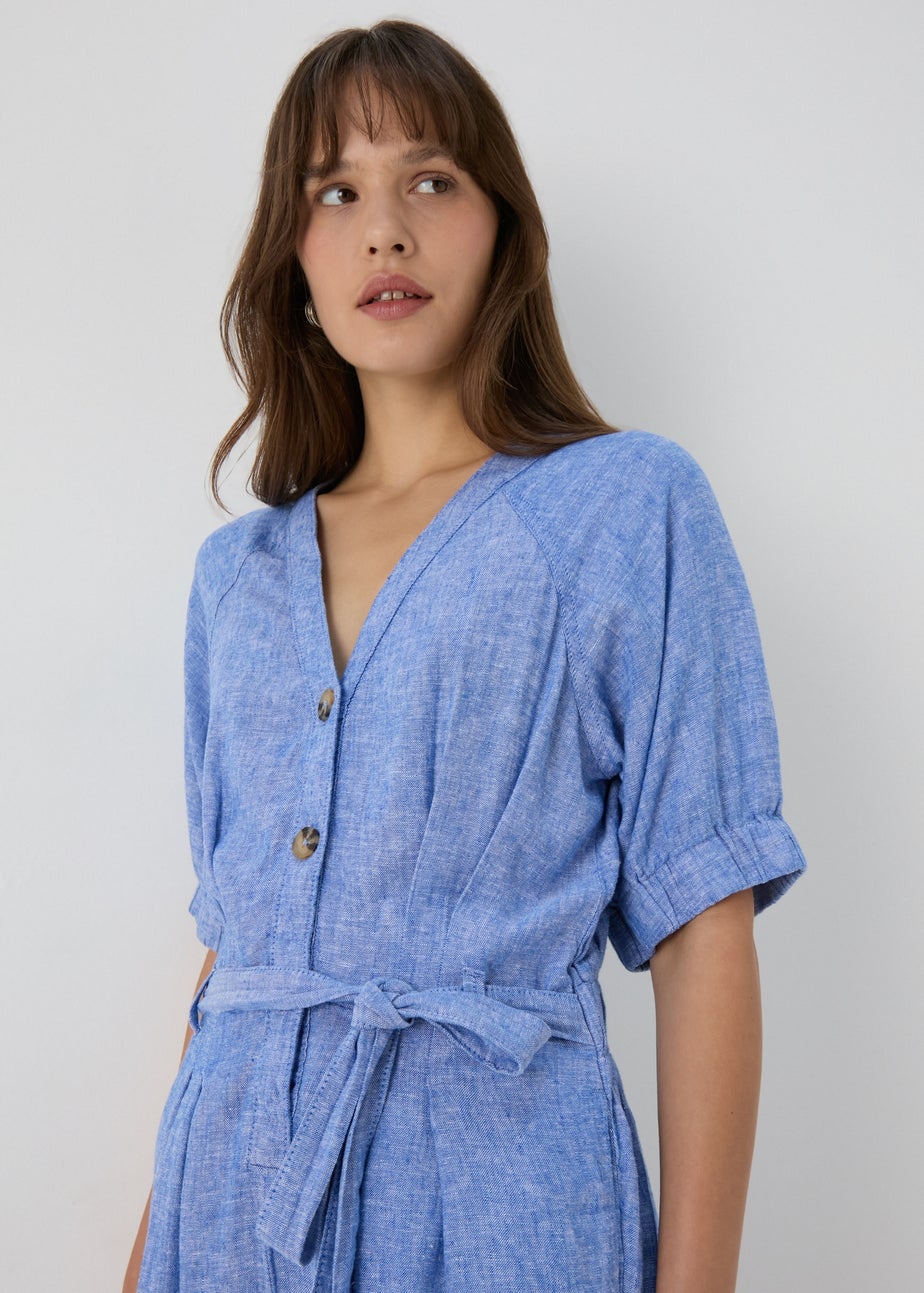 Blue Linen Playsuit