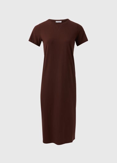 Brown Midi Jersey T-Shirt Dress