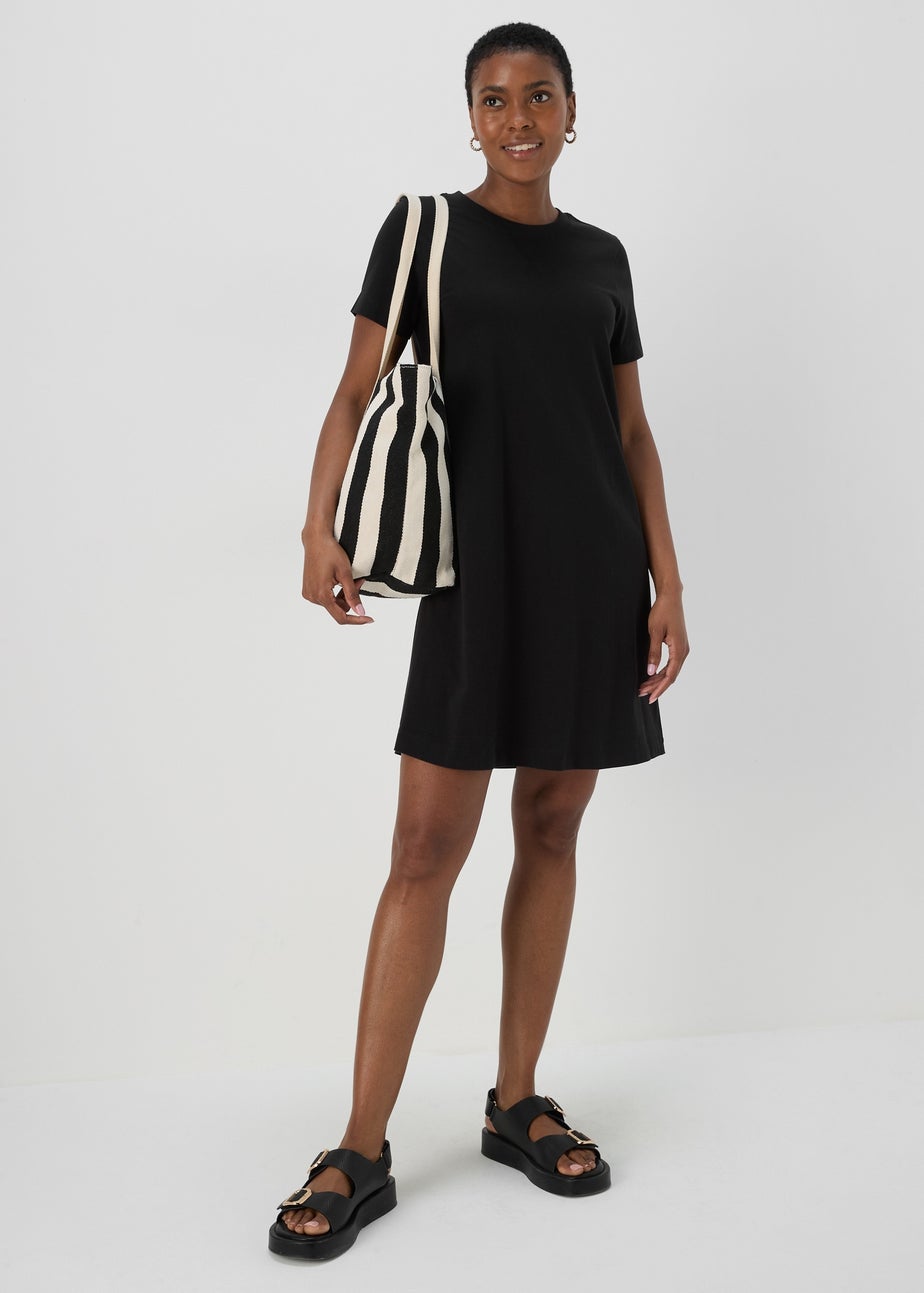 Black Jersey Mini T-Shirt Dress