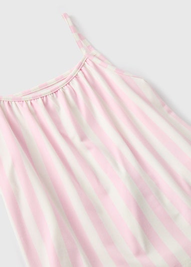 Girls Pink Stripe Strappy Top & Shorts Pyjama Set (4-12yrs)