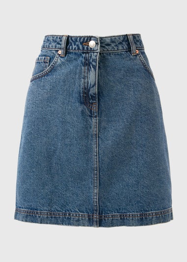 Mid Wash Denim Mini Skirt