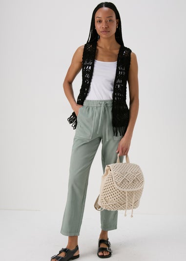 Black Fringe Hem Waistcoat