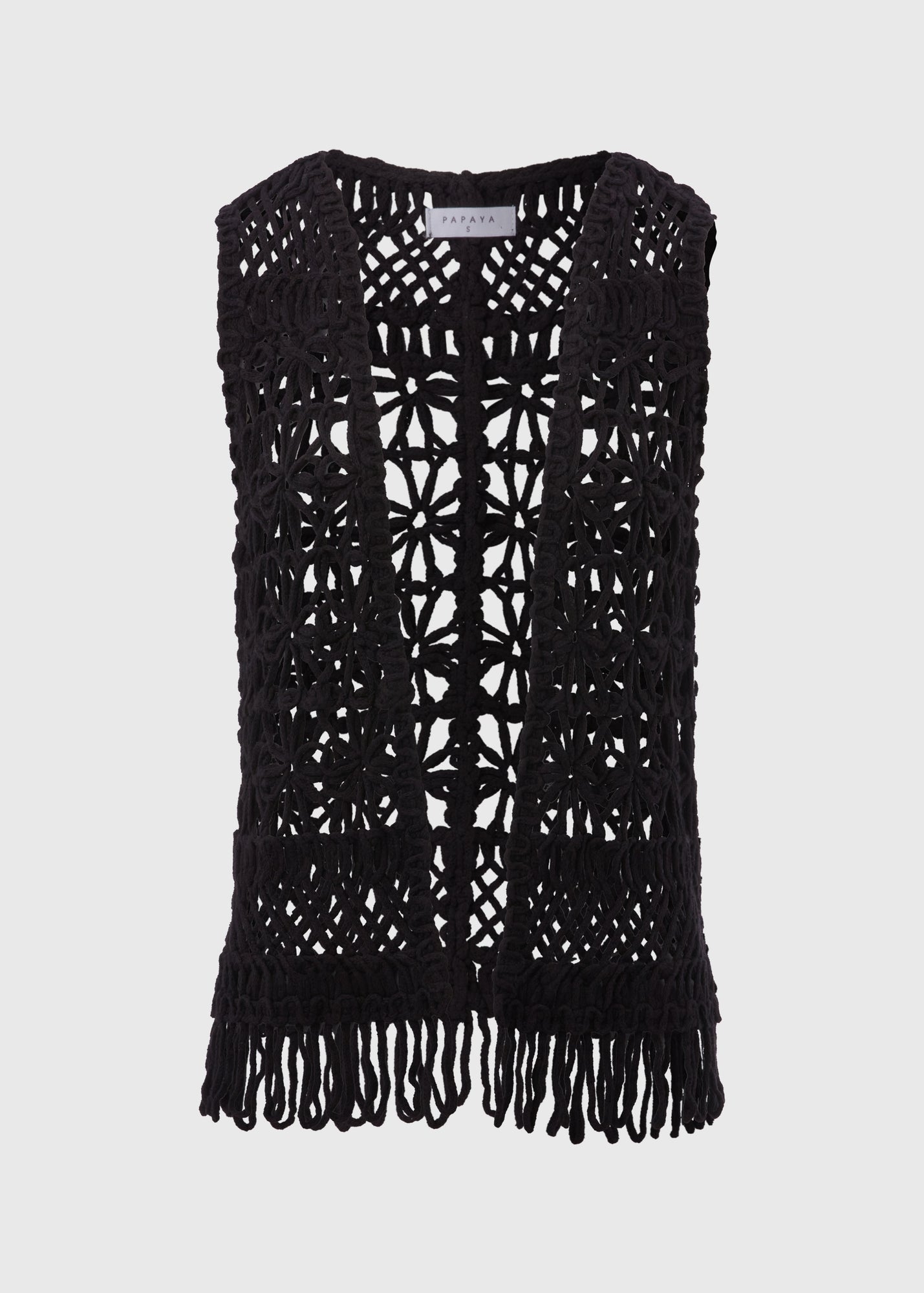 Black Fringe Hem Waistcoat - Matalan