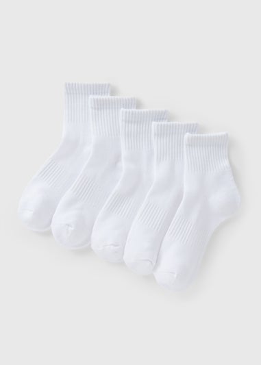 Boys 5 Pack White Sports Socks (Younger 6-Older 6.5)