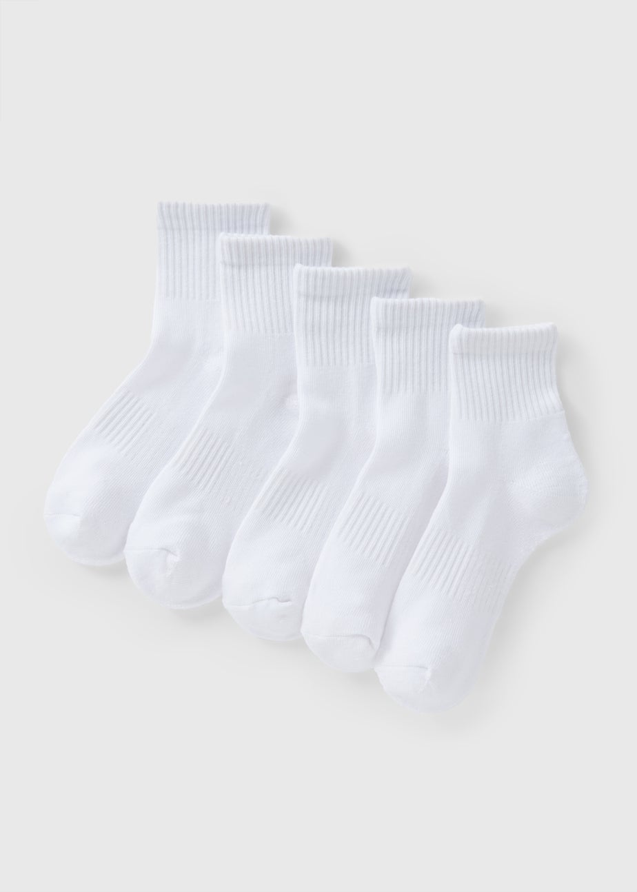 Boys 5 Pack White Sports Socks (Younger 6-Older 6.5)