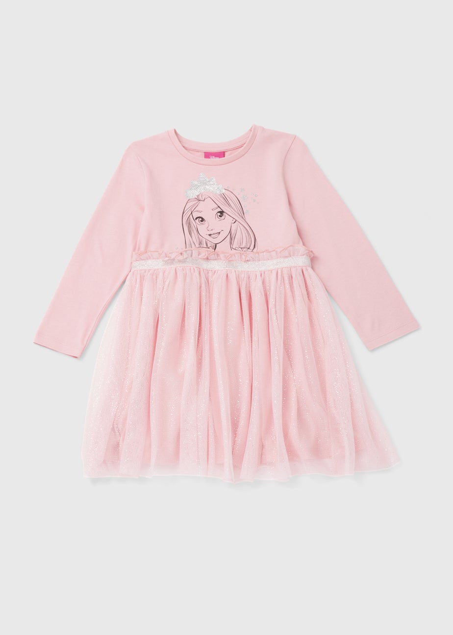 Kids Pink Disney Rapunzel Mesh Dress (3-9yrs)