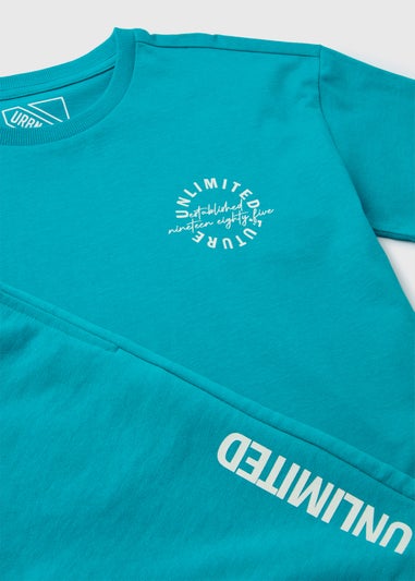 Boys Teal T-Shirt & Shorts Set (7-12yrs)