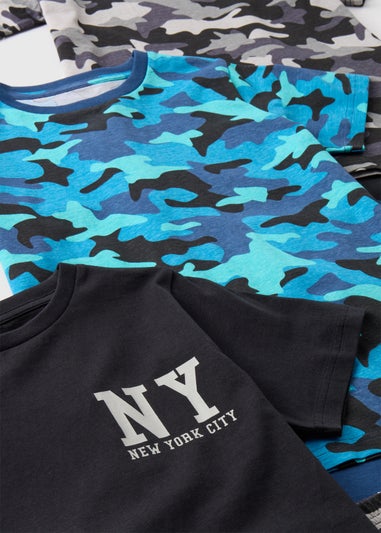 Boys 3 Pack Camo Pyjama Sets (4-12yrs)