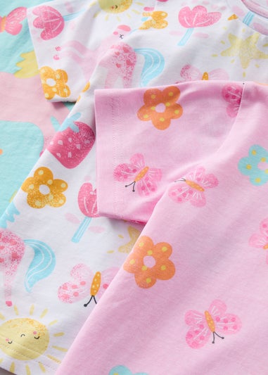 Girls 3 Pack Pink Unicorn Pyjamas Sets (9mths-5yrs)