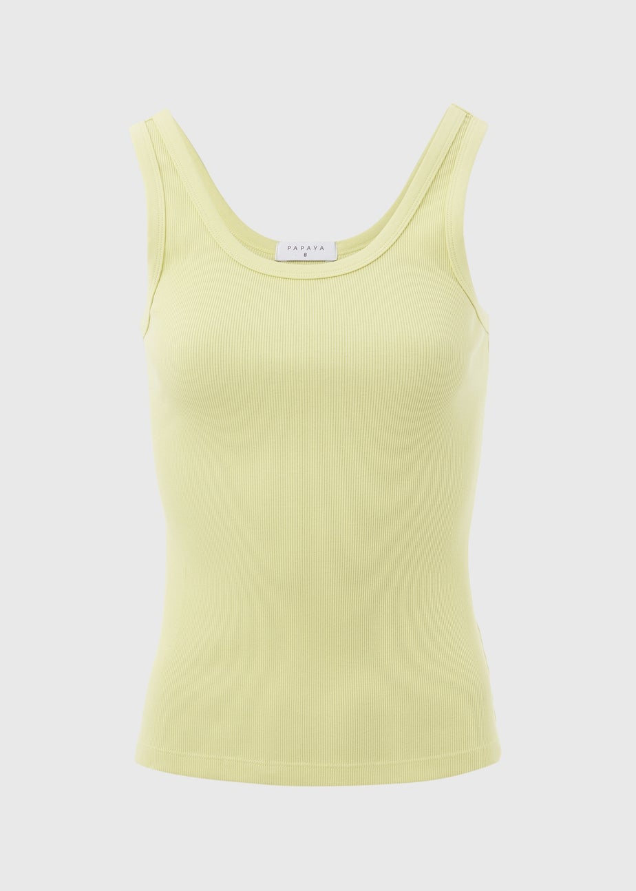 Lime Scoop Neck Ribbed Jersey Vest