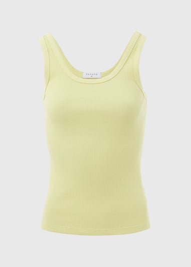 Lime Scoop Neck Ribbed Jersey Vest