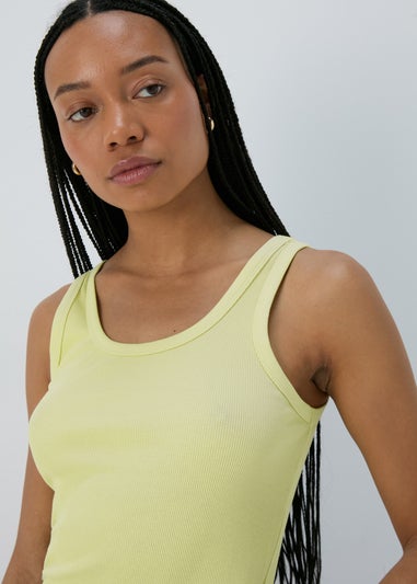 Lime Scoop Neck Ribbed Jersey Vest