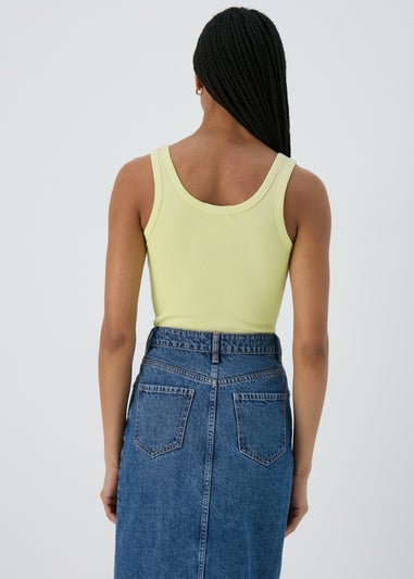 Lime Scoop Neck Ribbed Jersey Vest