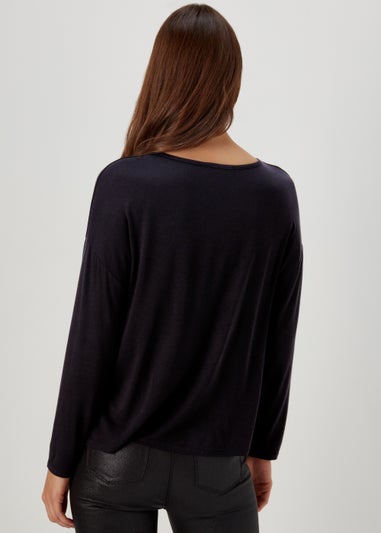 Black Star Foil Print Top