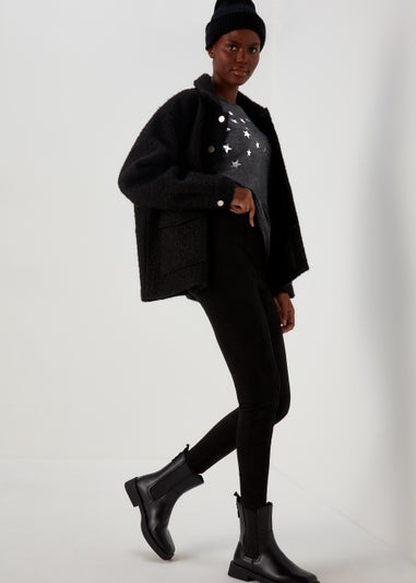 Grey Star Foil Print Top