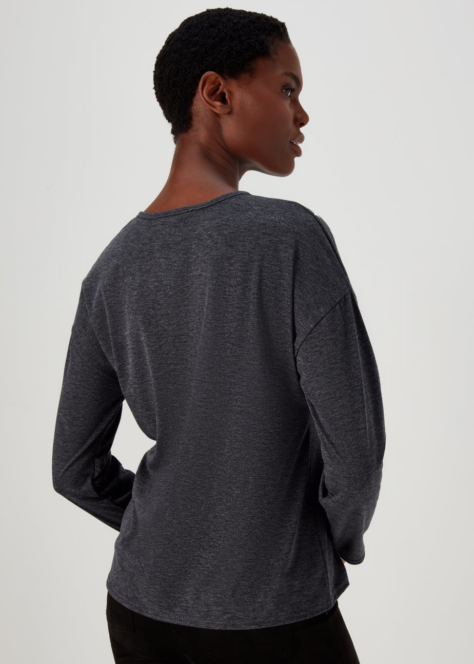 Grey Star Foil Print Top