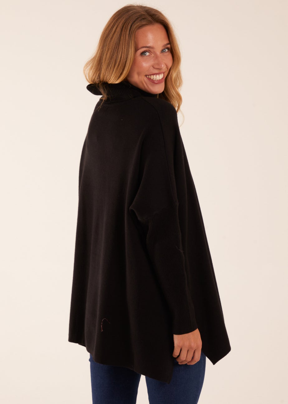 Blue Vanilla Black High Neck Boxy Jumper