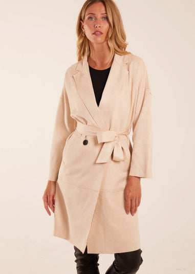 Blue Vanilla Stone Waist Detail Trench Style Jacket