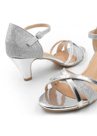 Where's That From Artemis Mid High Heel In Silver Glitter